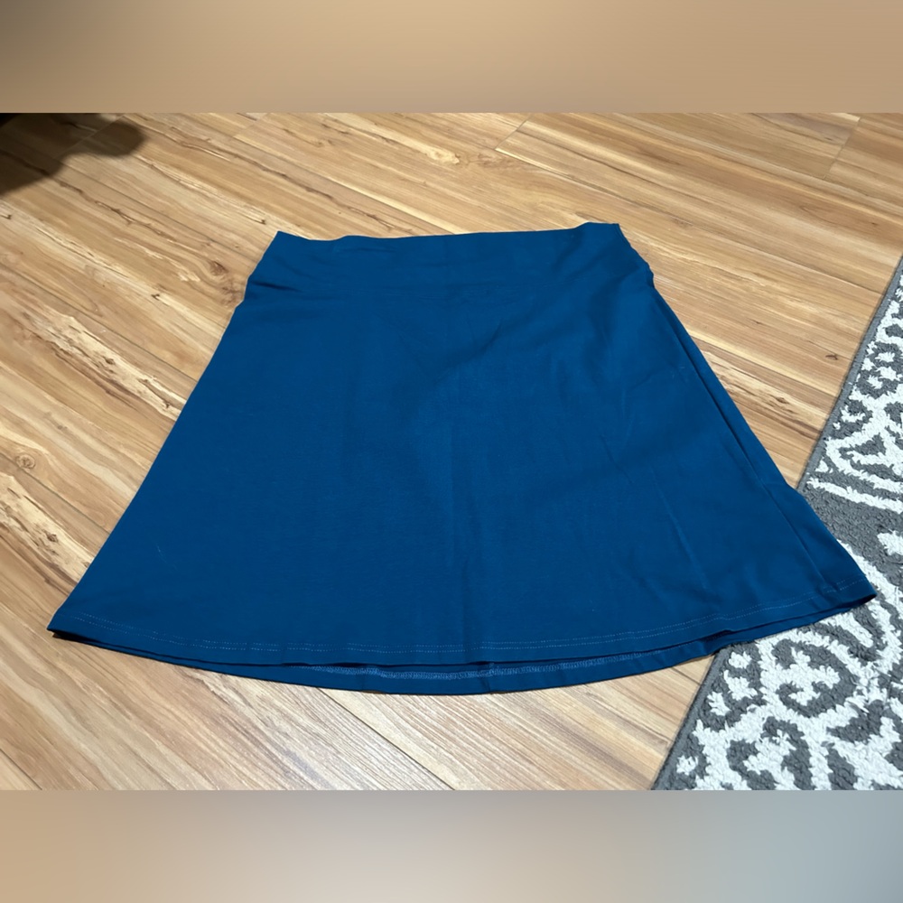 Fig Blue Stretch Skater Skirt Size XL